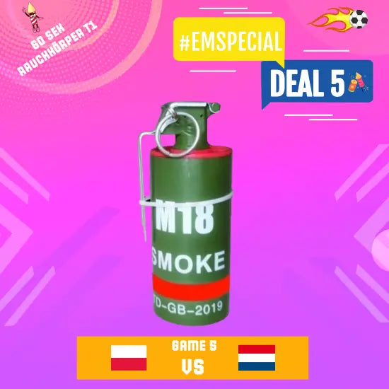 #DEAL 5 ⚽ SRPyro M18 Ultra Rauchgranate Rot T1 SRPyro