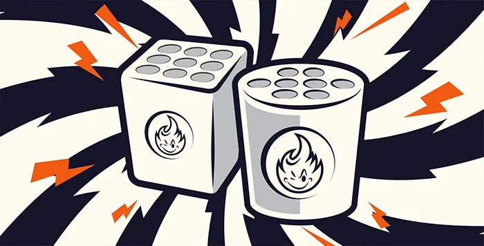 Eine Schachtel Pyrocentury Blaze von Pyrocentury zeigt feurige Grafiken und fetten Text vor einem orangefarbenen Flammenhintergrund mit einem kleinen Cartoon-Flammenlogo in der unteren linken Ecke.
