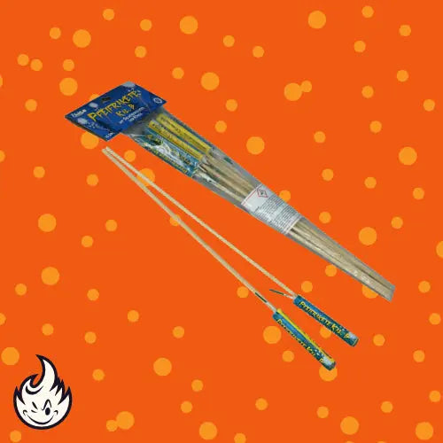 Pfeifrakete Kal. B mit Silbercrackern und Knall Funke