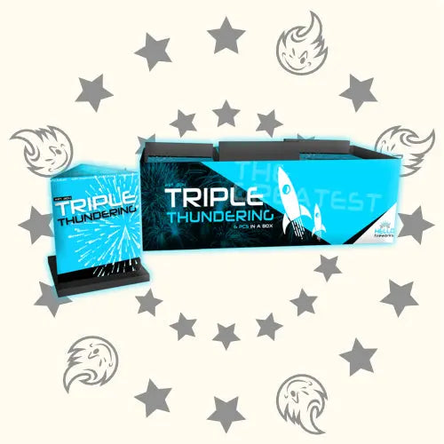 HELLO Triple Thunderking 6er Pack 3-Schlag Salut-Bombenrohre Hello