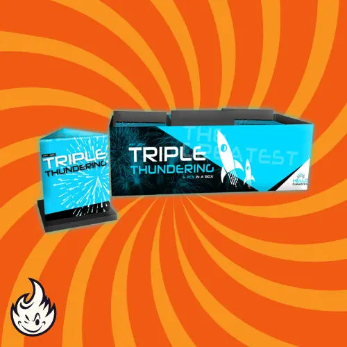 HELLO Triple Thunderking 6er Pack 3-Schlag Salut-Bombenrohre Hello