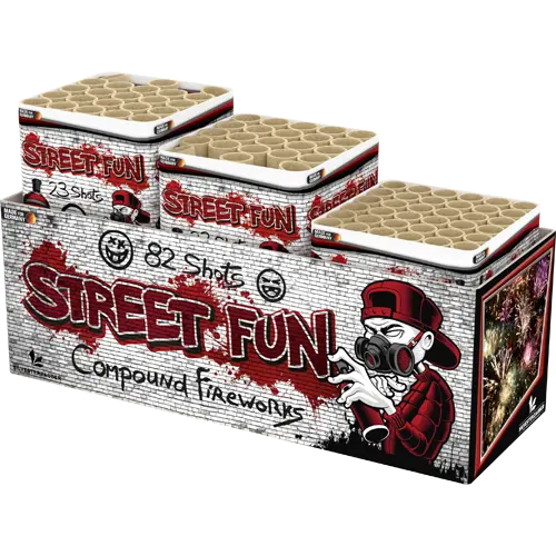 Street Fun - 82 Schuss Mega Verbundfeuerwerk Lesli