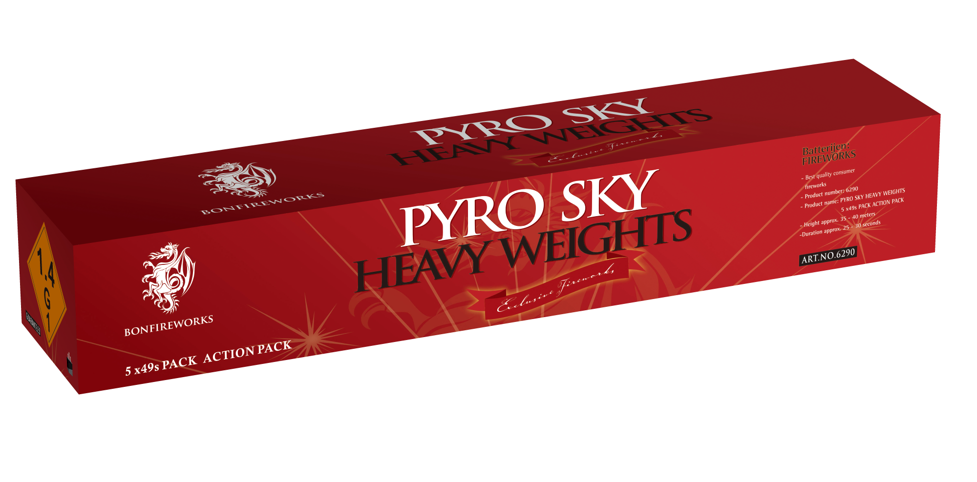 Pyro Sky Heavy Weights 5er Set 245's BONFIREWORKS
