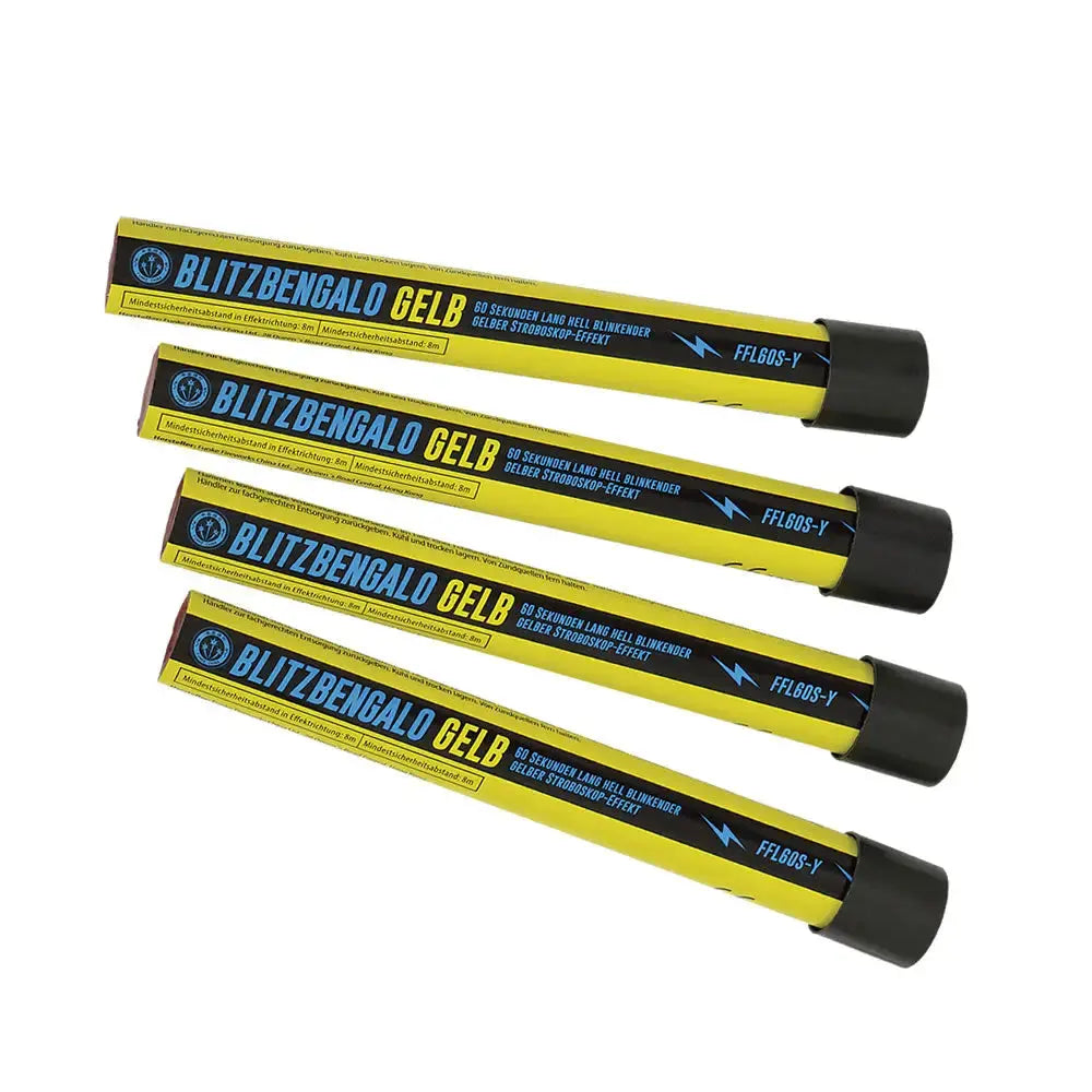 Argento Blitzbengalos Gelb 4er Pack Stroboskopfackeln Argento