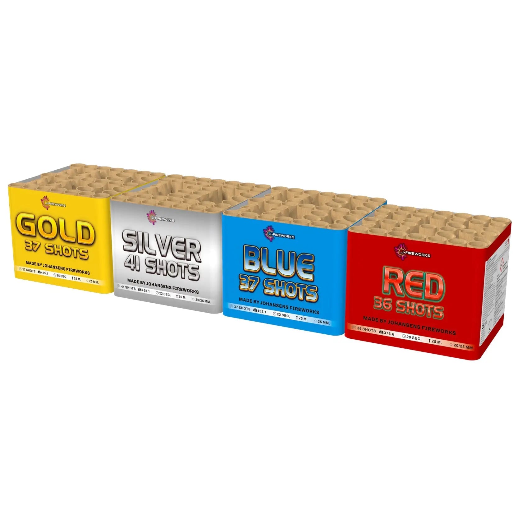 #DEAL 32 J-Fireworks Streetbox Gold Silver Red Blue - 4er Set 151 Schuss J-Fireworks