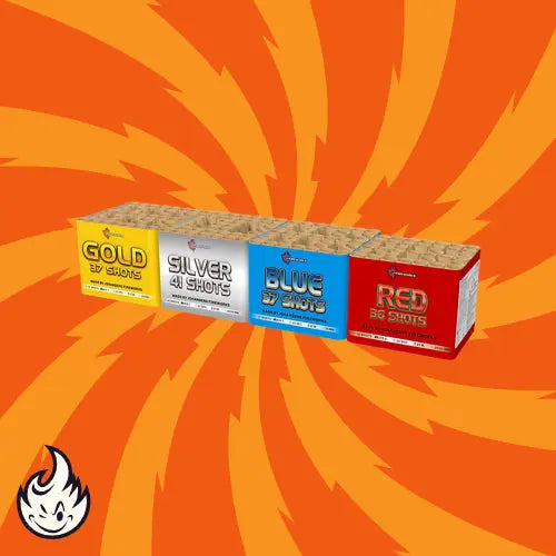 #DEAL 32 J-Fireworks Streetbox Gold Silver Red Blue - 4er Set 151 Schuss J-Fireworks