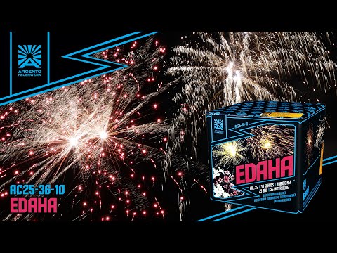Argento Edaha 36 Schuss Feuerwerksbatterie 25 mm Video (Batch 2023)